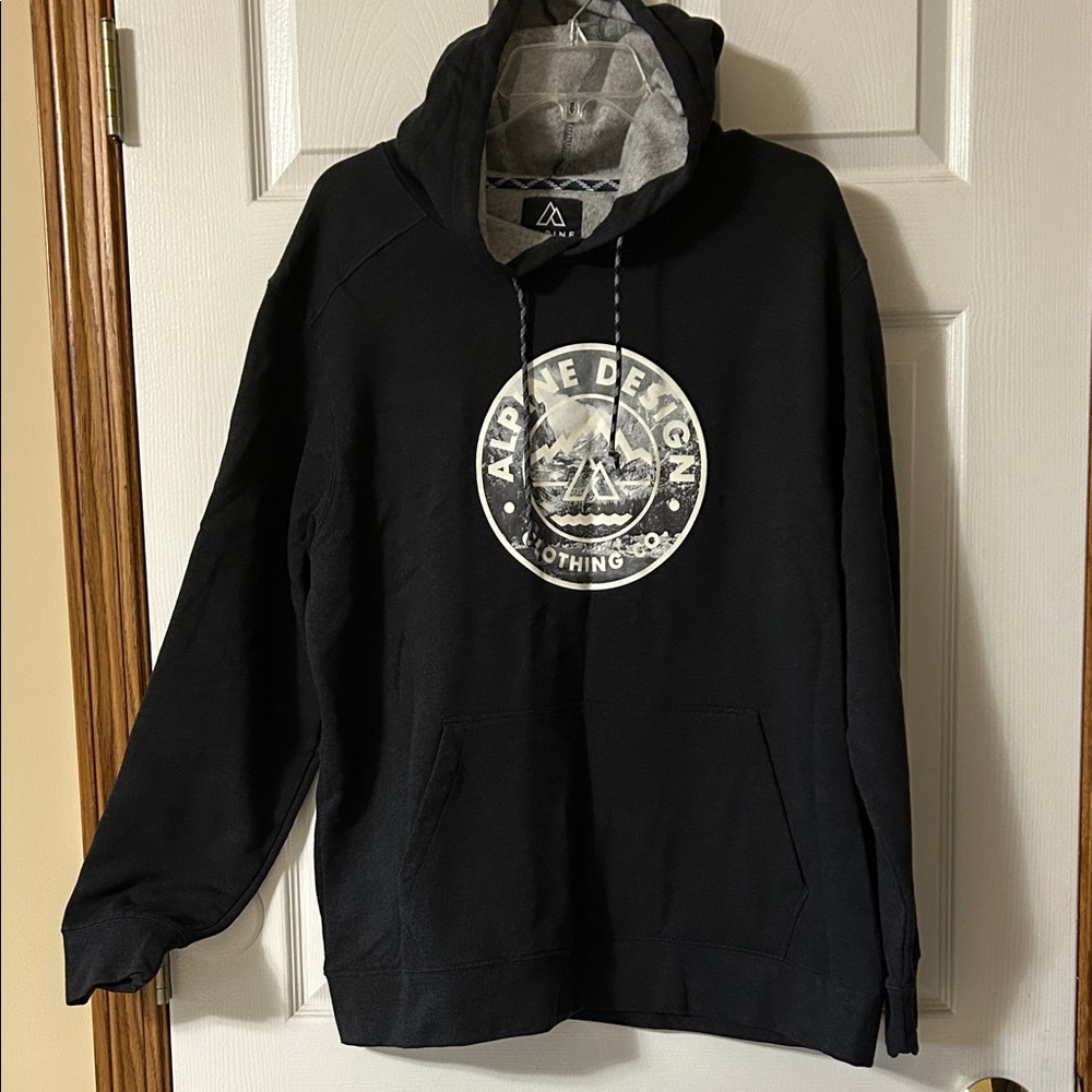 Alpine Design Black and Dark Gray Hoodie for Men